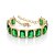PULSEIRA FOLHEADO A OURO COM CRISTAIS VERDE. MED 20CM ROMMANEL 552184 - Imagem 1