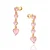 BRINCO PÊNDULO FOLHEADO A OURO COM ZIRCÔNIAS ROSA CLARO. MED 2,8CM ROMMANEL 527371 - Imagem 1