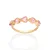 ANEL SKINNY FOLHEADO A OURO CORAÇÕES CRISTAL ROSA CLARO ROMMANEL 513519 - Imagem 1