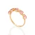 ANEL SKINNY FOLHEADO A OURO CORAÇÕES CRISTAL ROSA CLARO ROMMANEL 513519 - Imagem 2