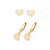 KIT BRINCOS FOLHEADO A OURO COM CORAÇÃO PENDURADO ROMMANEL 527462 - Imagem 1