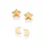 KIT BRINCOS LUA E ESTRELA FOLHEADO A OURO ROMMANEL 527451 - Imagem 1