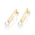 ARGOLA RETANGULAR FOLHEADO A OURO COM PÉROLAS. MED 3,40CM ROMMANEL 527428 - Imagem 1