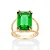 ANEL SOLITÁRIO RETANGULAR FOLHEADO A OURO COM CRISTAL VERDE ROMMANEL 513539 - Imagem 1