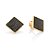 BRINCO LOSANGO FOLHEADO A OURO COM ZIRCÔNIAS E APLIQUE DE RHODIUM NEGRO. MED 1,60CM ROMMANEL 527436 - Imagem 1