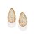 BRINCO GOTA FOLHEADO A OURO COM ZIRCÔNIAS. MED 1,60CM ROMMANEL 527447 - Imagem 2