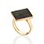 ANEL LOSANGO FOLHEADO A OURO COM ZIRCÔNIAS E APLICAÇÃO DE RHODIUM NEGRO ROMMANEL 513552 - Imagem 1