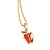 PINGENTE MAÇA FOLHEADO A OURO COM APLIQUE DE RESINA COLORIDO. MED 2CM ROMMANEL 542927 - Imagem 3