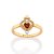 ANEL SKINNY ADAGA E CORAÇÃO FOLHEADO A OURO COM ZIRCÔNIAS E APLIQUE DE RHODIUM VERMELHO ROMMANEL 513571 - Imagem 1