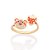 ANEL SKINNY FOLHEADO A OURO URSO LOTSO E MORANGO COM APLIQUE DE RESINA ROMMANEL 513574 - Imagem 1