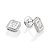 BRINCO RETANGULAR BOTÃO PRATA 925 COM ZIRCÔNIAS. MED 1,3CM ROMMANEL 820261 - Imagem 1