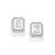 BRINCO RETANGULAR BOTÃO PRATA 925 COM ZIRCÔNIAS. MED 1,3CM ROMMANEL 820261 - Imagem 2
