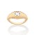 ANEL SKINNY FOLHEADO A OURO CORAÇÃO EM CAMADAS COM ZIRCÔNIA ROMMANEL 513585 - Imagem 1