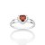 ANEL SOLITÁRIO PRATA  COM ZIRCÔNIA CORAÇÃO VERMELHO COM BRANCO ROMMANEL 810356 - Imagem 2