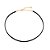 GARGANTILHA CHOKER FOLHEADO A OURO COM COURO SINTÉTICO PRETO. MED 42CM ROMMANEL 532591 - Imagem 1