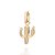 PINGENTE FOLHEADO A OURO CACTO MANDACARU COM ZIRCÔNIAS. MED 2CM ROMMANEL 542947 - Imagem 1