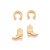 KIT BRINCOS BOTA E FERRADURA FOLHEADO A OURO ROMMANEL 527501 - Imagem 2