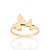 ANEL SKINNY FOLHEADO A OURO BORBOLETAS ROMMANEL 513591 - Imagem 1