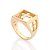 MAXI ANEL MASCULINO FOLHEADO A OURO CHEVALIER COM CRUZ ROMMANEL 513586 - Imagem 1