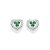 BRINCO PRATA 925 CORAÇÃO ZIRCÔNIAS BRANCO COM VERDE. MED 1CM ROMMANEL 820256 - Imagem 2