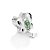 BERLOQUE PASSANTE PRATA 925 BORBOLETA COM ZIRCÔNIAS VERDE. MED 1,9CM ROMMANEL 840283 - Imagem 1
