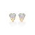 ARGOLA CORAÇÃO FOLHEADO A OURO COM ZIRCÔNIAS E APLIQUE DE RHODIUM. MED 1,1CM ROMMANEL 527539 - Imagem 1