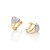 ARGOLA CORAÇÃO FOLHEADO A OURO COM ZIRCÔNIAS E APLIQUE DE RHODIUM. MED 1,1CM ROMMANEL 527539 - Imagem 2