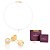 CONJUNTO GARGANTILHA FIO DE NYLON 40/42CM + BRINCO SOLITÁRIO FOLHEADO A OURO ROMMANEL - Imagem 1