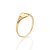 ANEL SKINNY FOLHEADO A OURO CORAÇÃO COM ZIRCÔNIAS ROMMANEL 513606 - Imagem 2