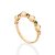 ANEL SKINNY FOLHEADO A OURO COM ZIRCÔNIAS COLORIDAS ROMMANEL 513554 - Imagem 1