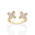 ANEL AJUSTÁVEL BORBOLETAS FOLHEADO A OURO COM ZIRCÔNIAS E APLIQUE DE RHODIUM ROMMANEL 513565 - Imagem 2