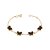 PULSEIRA BORBOLETAS FOLHEADO A OURO COM PEDRAS SINTÉTICAS PRETO. MED 19CM ROMMANEL 552229 - Imagem 1