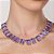 GARGANTILHA CHOKER FOLHEADO A OURO COM CRISTAIS RETANGULARES LILÁS. MED 45CM ROMMANEL 532600 - Imagem 3