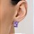 BRINCO SOLITÁRIO RETANGULAR FOLHEADO A OURO COM CRISTAL LILÁS. MED 1,60CM ROMMANEL 527517 - Imagem 4