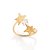 ANEL SKINNY FOLHEADO A OURO COM ESTRELAS E ZIRCÔNIA ROMMANEL 513596 - Imagem 1