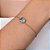 PULSEIRA FOLHEADO A OURO COM CRISTAL QUADRADO AZUL CLARO. MED 19CM ROMMANEL 552190 - Imagem 3