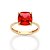 ANEL SOLITÁRIO FOLHEADO A OURO COM CRISTAL VERMELHO ROMMANEL 513601 - Imagem 2