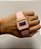 RELÓGIO DIGITAL RETANGULAR ROSA COM DOURADO E PULSEIRA DE SILICONE ROMMANEL 650165 - Imagem 4