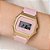 RELÓGIO DIGITAL RETANGULAR ROSA COM DOURADO E PULSEIRA DE SILICONE ROMMANEL 650165 - Imagem 3