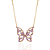 GARGANTILHA BORBOLETA FOLHEADO A OURO COM ZIRCÔNIAS ROXO. MED 45CM ROMMANEL 532635 - Imagem 1