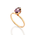 ANEL SOLITÁRIO GOTA FOLHEADO A OURO COM ZIRCÔNIA ROXO ROMMANEL 513612 - Imagem 1