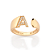 ANEL AJUSTÁVEL FOLHEADO A OURO LETRAS COM ZIRCÔNIAS ROMMANEL 513643 - Imagem 1