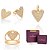 CONJUNTO CORAÇÃO COM ZIRCÔNIAS PINGENTE + BRINCO + ANEL FOLHEADO A OURO + KIT EMBALAGEM ROMMANEL - Imagem 1