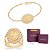 CONJUNTO Nª Sª DAS GRAÇAS COM ZIRCÔNIAS PULSEIRA AJUSTÁVEL + ANEL FOLHEADO A OURO + EMBALAGEM ROMMANEL - Imagem 1