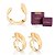 CONJUNTO ABSTRATO ARGOLA + BRACELETE FOLHEADO A OURO + EMBALAGEM ROMMANEL - Imagem 1