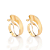 CONJUNTO ABSTRATO ARGOLA + BRACELETE FOLHEADO A OURO + EMBALAGEM ROMMANEL - Imagem 2
