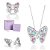 CONJUNTO BORBOLETA GARGANTILHA + BRINCO + ANEL PRATA 925 + EMBALAGEM ROMMANEL - Imagem 1