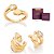 CONJUNTO GOTA ARGOLA + ANEL FOLHEADO A OURO + EMBALAGEM ROMMANEL - Imagem 1