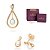 CONJUNTO GOTA COM PÉROLA PINGENTE + BRINCO FOLHEADO A OURO + EMBALAGEM ROMMANEL - Imagem 1