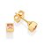 BRINCO SOLITÁRIO FOLHEADO A OURO QUADRADO COM ZIRCÔNIA ROSA CLARO. MED 0,4CM ROMMANEL 527639 - Imagem 1
